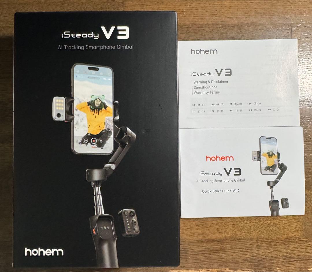 hohem V3 スマホジンバル3軸ポータブルスタビライザー トラッカー三脚