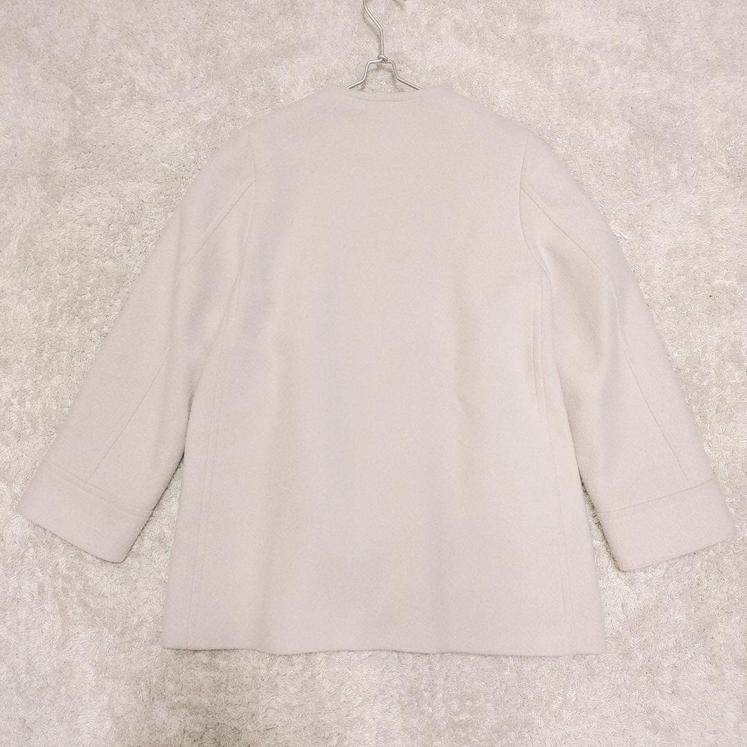 美品 スローブイエナ スイビダブルクロス ノーカラー コート ベージュ 38