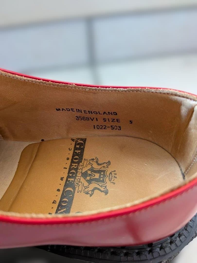 ジョージコックス　ラバーソール　UK5 レッド