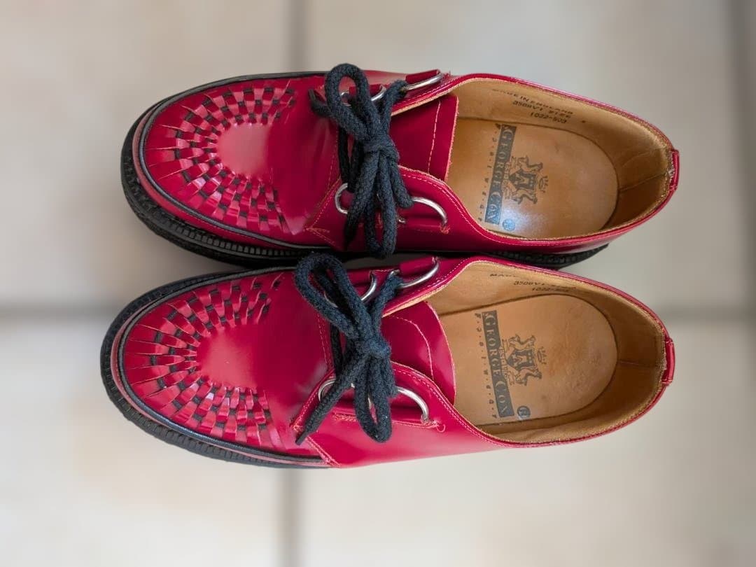 ジョージコックス　ラバーソール　UK5 レッド