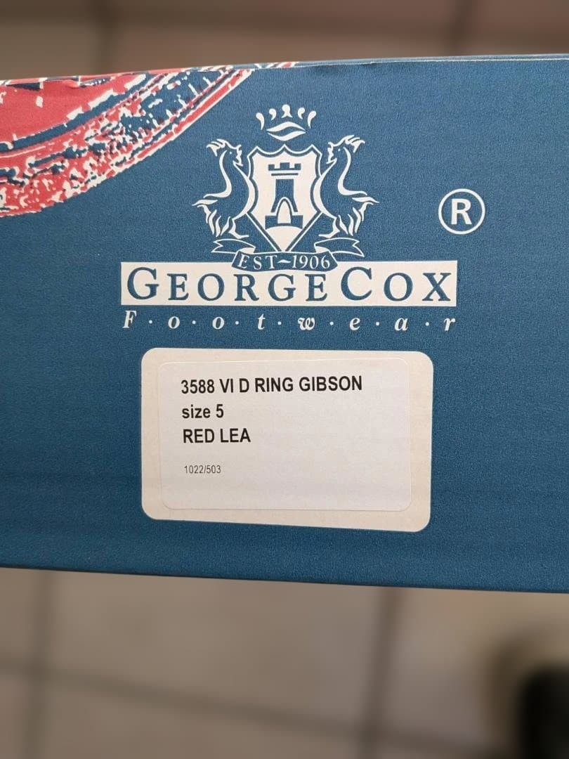 ジョージコックス　ラバーソール　UK5 レッド