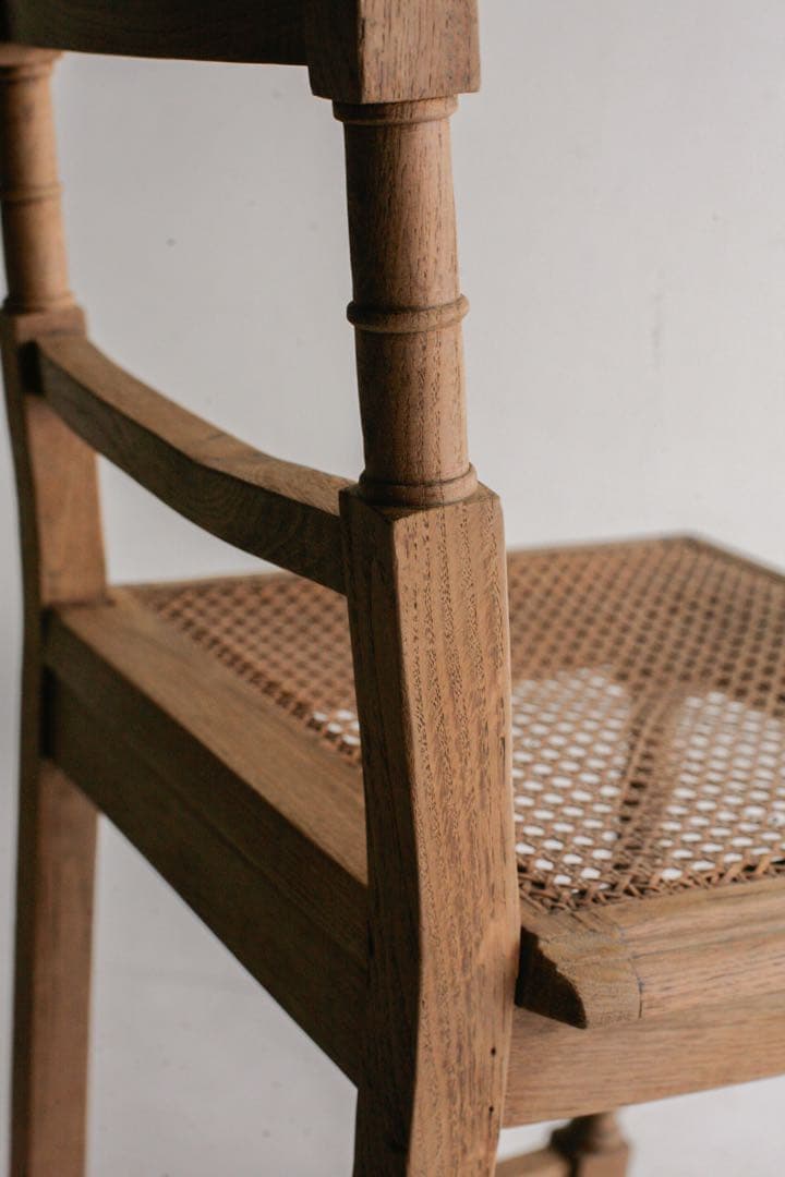 フランスアンティーク　ペーパーコードチェア　無垢材　古家具　アンティークチェア