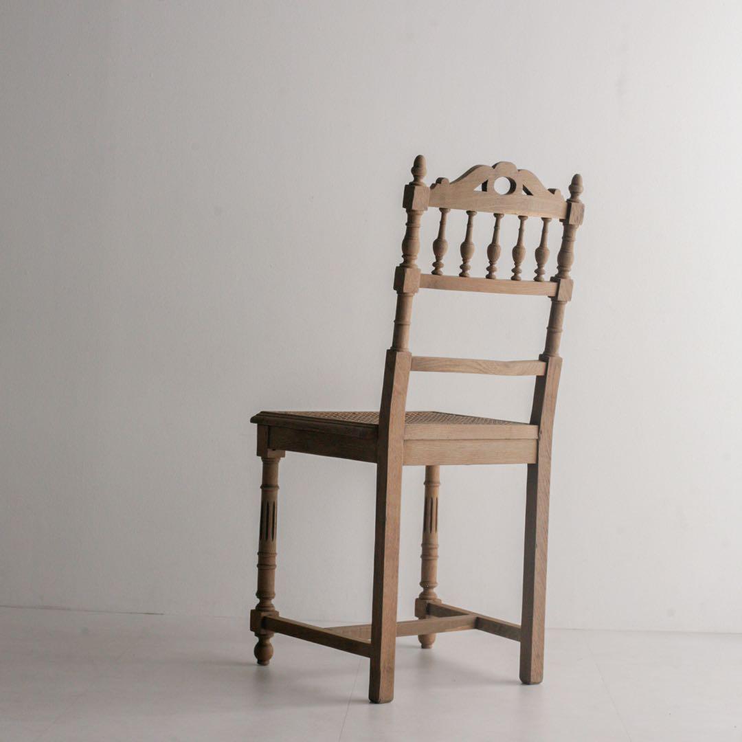 フランスアンティーク　ペーパーコードチェア　無垢材　古家具　アンティークチェア