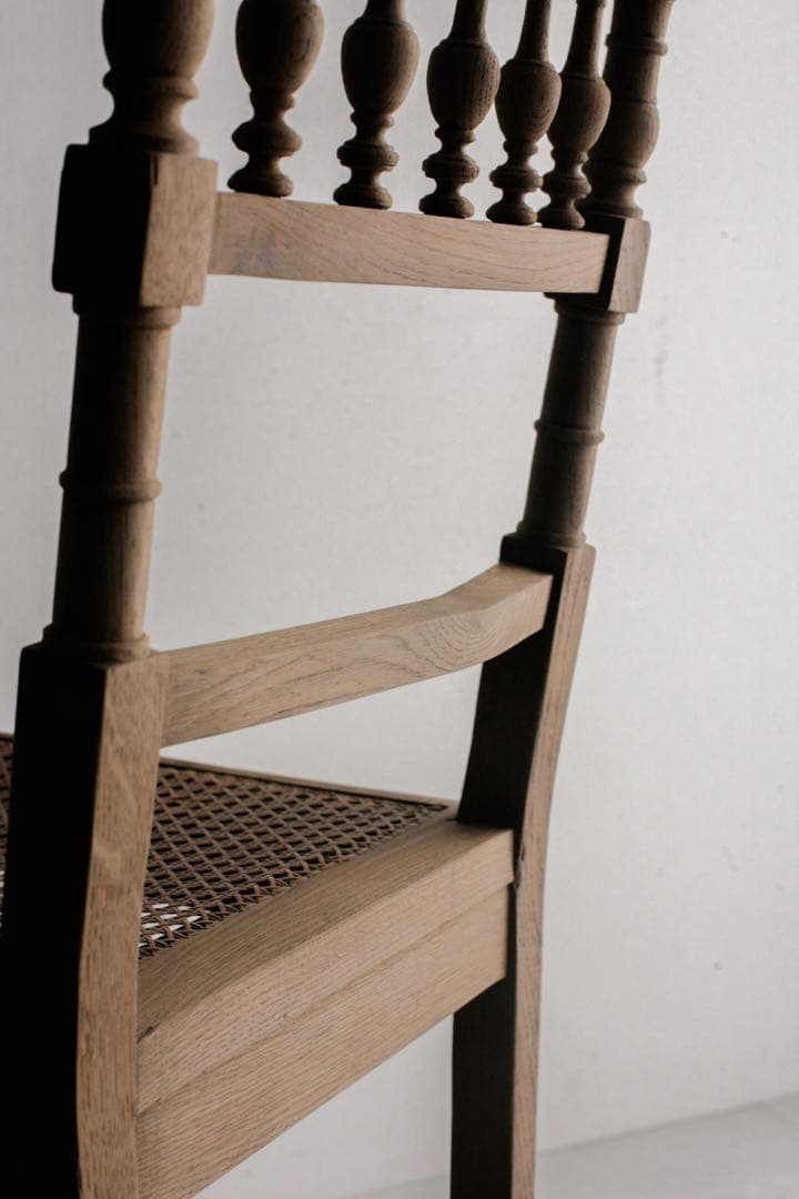 フランスアンティーク　ペーパーコードチェア　無垢材　古家具　アンティークチェア