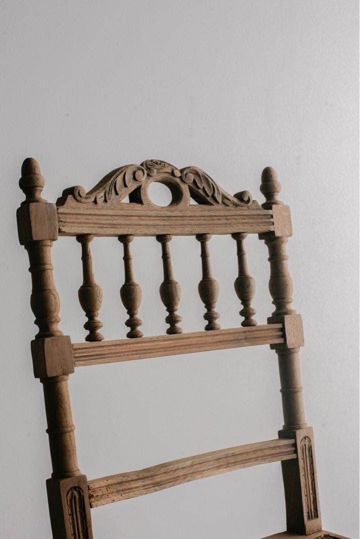 フランスアンティーク　ペーパーコードチェア　無垢材　古家具　アンティークチェア