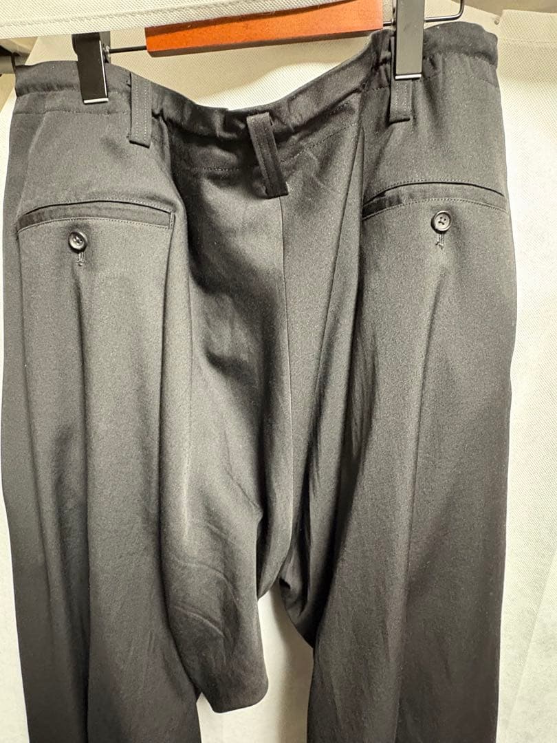 ヨウジヤマモトプールオム 23AW 内股ドレープパンツ サイズ1 黒