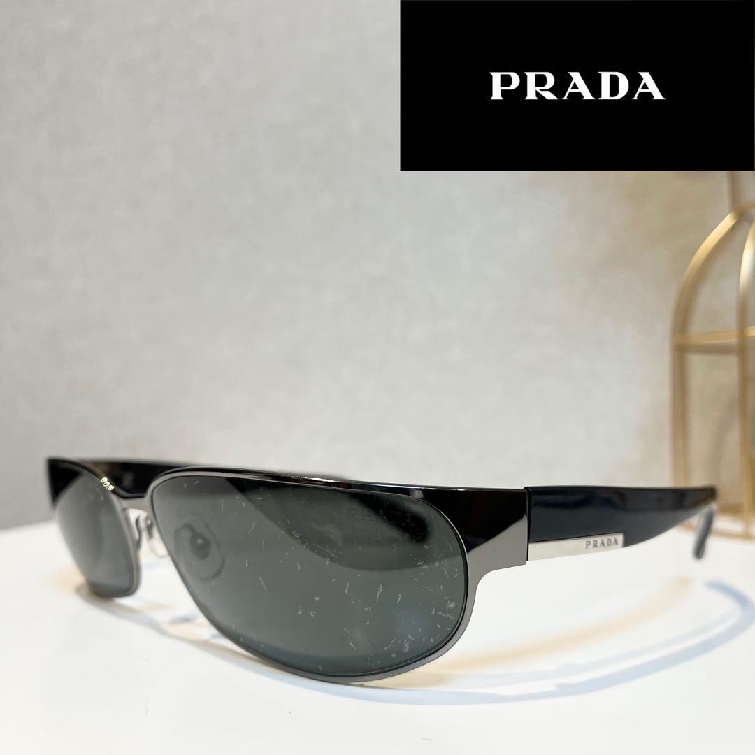 【廃盤】PRADAプラダ サングラス SPR53F 浜田省吾 黒色 イタリア製