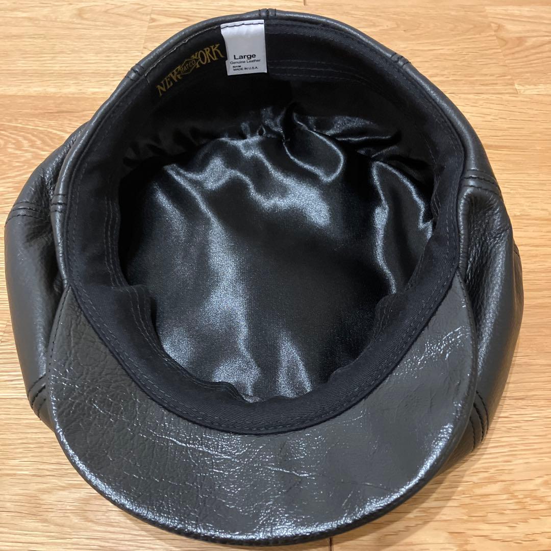NEWYORKHAT LAMBA NEWSBOY レザーキャスケット