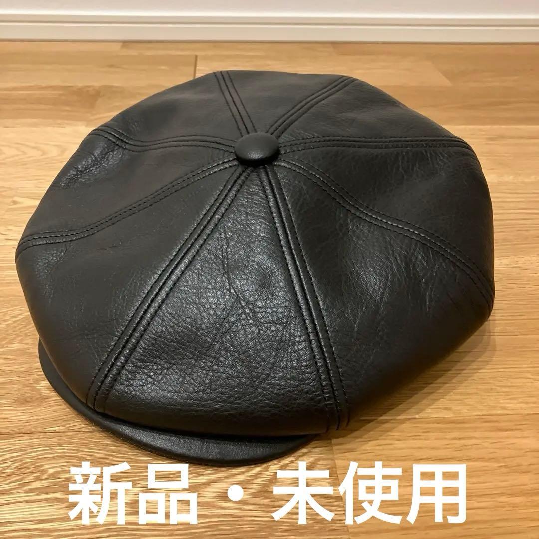 NEWYORKHAT LAMBA NEWSBOY レザーキャスケット