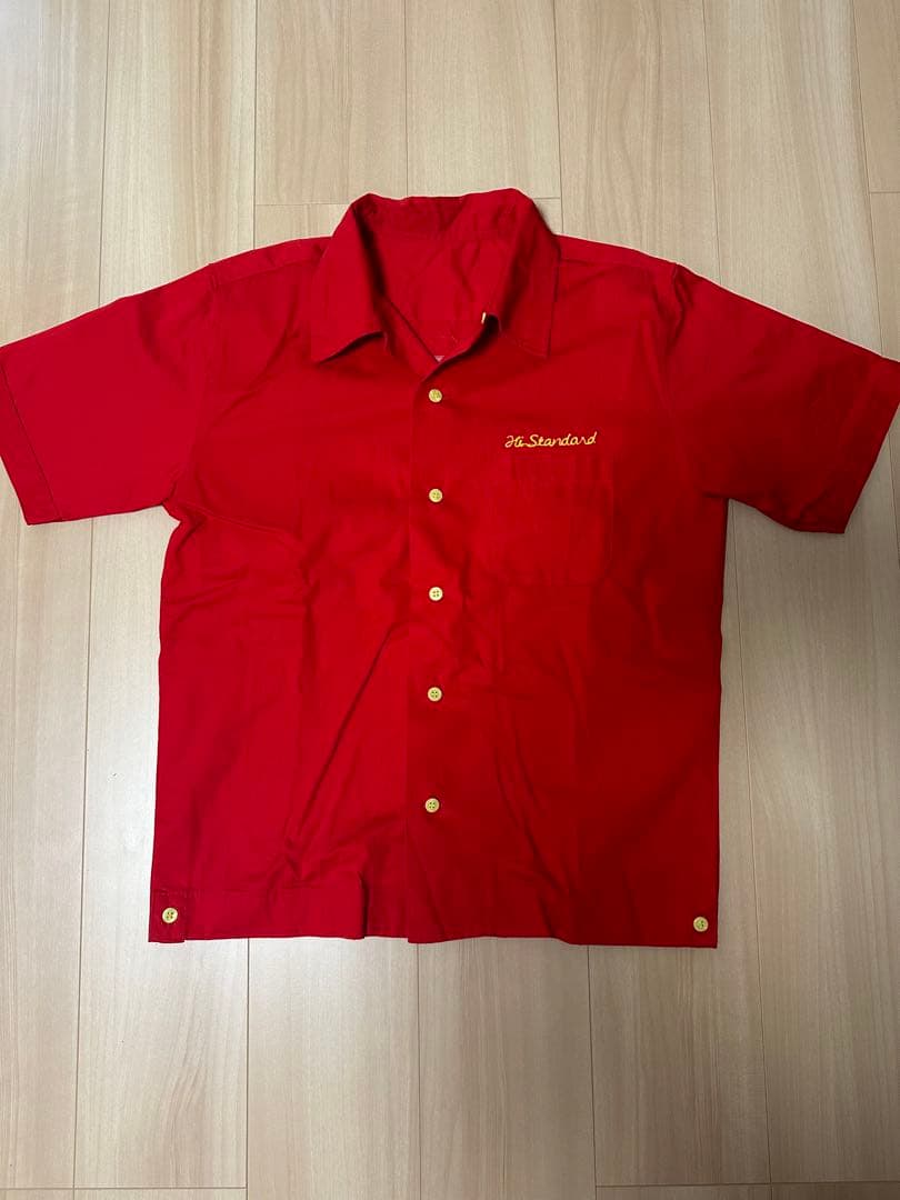 Hi-Standard 半袖ワークシャツ 赤