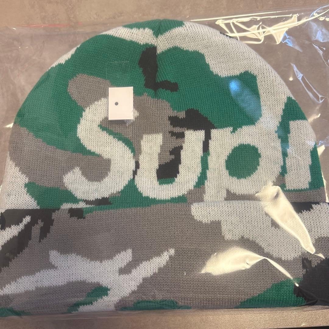 帽子 Supreme Camo Big Logo Beanie Green Camo