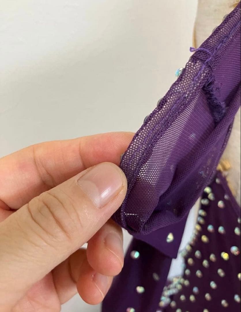 社交ダンスドレス　ダンスドレス　M 紫色　競技会　デモ　超豪華　レッスンウェア