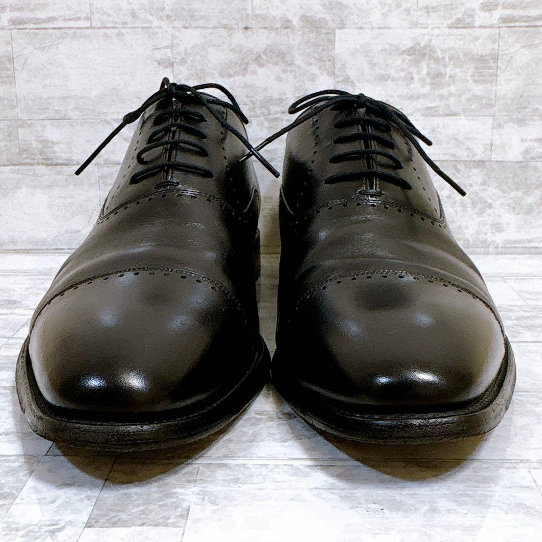 純正ツリー付★スコッチグレイン N-756 ストレートチップ 本革 黒 27cm