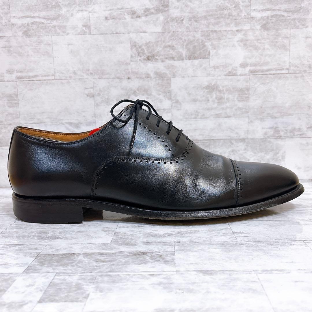 純正ツリー付★スコッチグレイン N-756 ストレートチップ 本革 黒 27cm