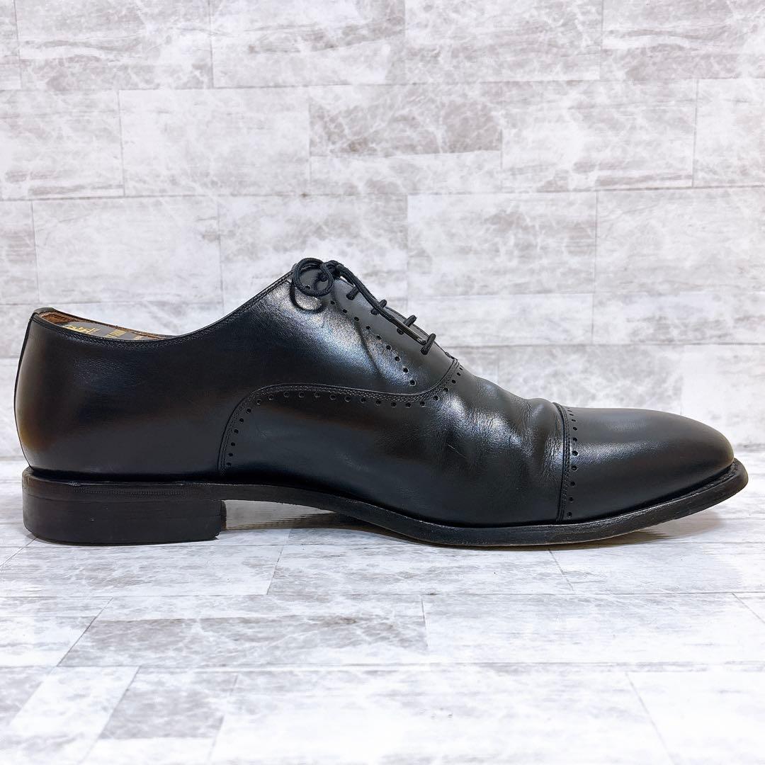 純正ツリー付★スコッチグレイン N-756 ストレートチップ 本革 黒 27cm