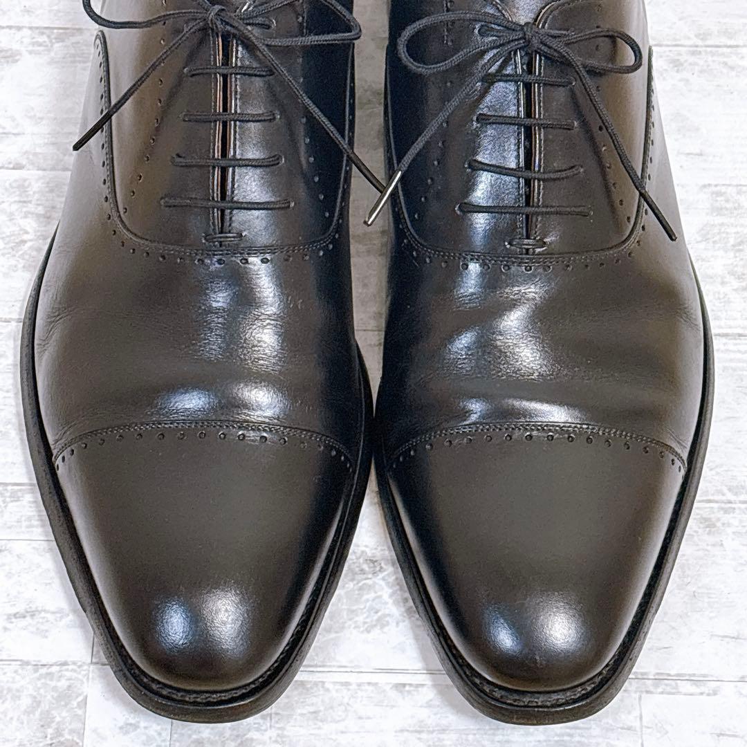 純正ツリー付★スコッチグレイン N-756 ストレートチップ 本革 黒 27cm