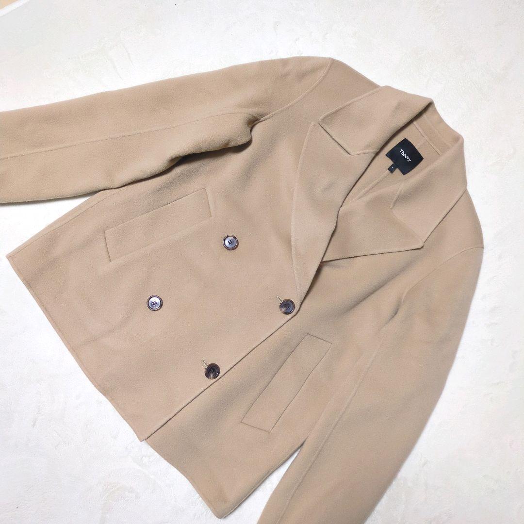 美品 theory ダブルブレスト ウール カシミヤ Pコート 2025年S