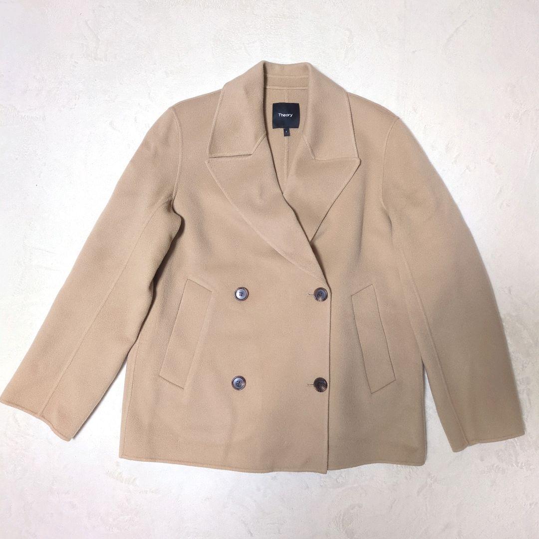 美品 theory ダブルブレスト ウール カシミヤ Pコート 2025年S