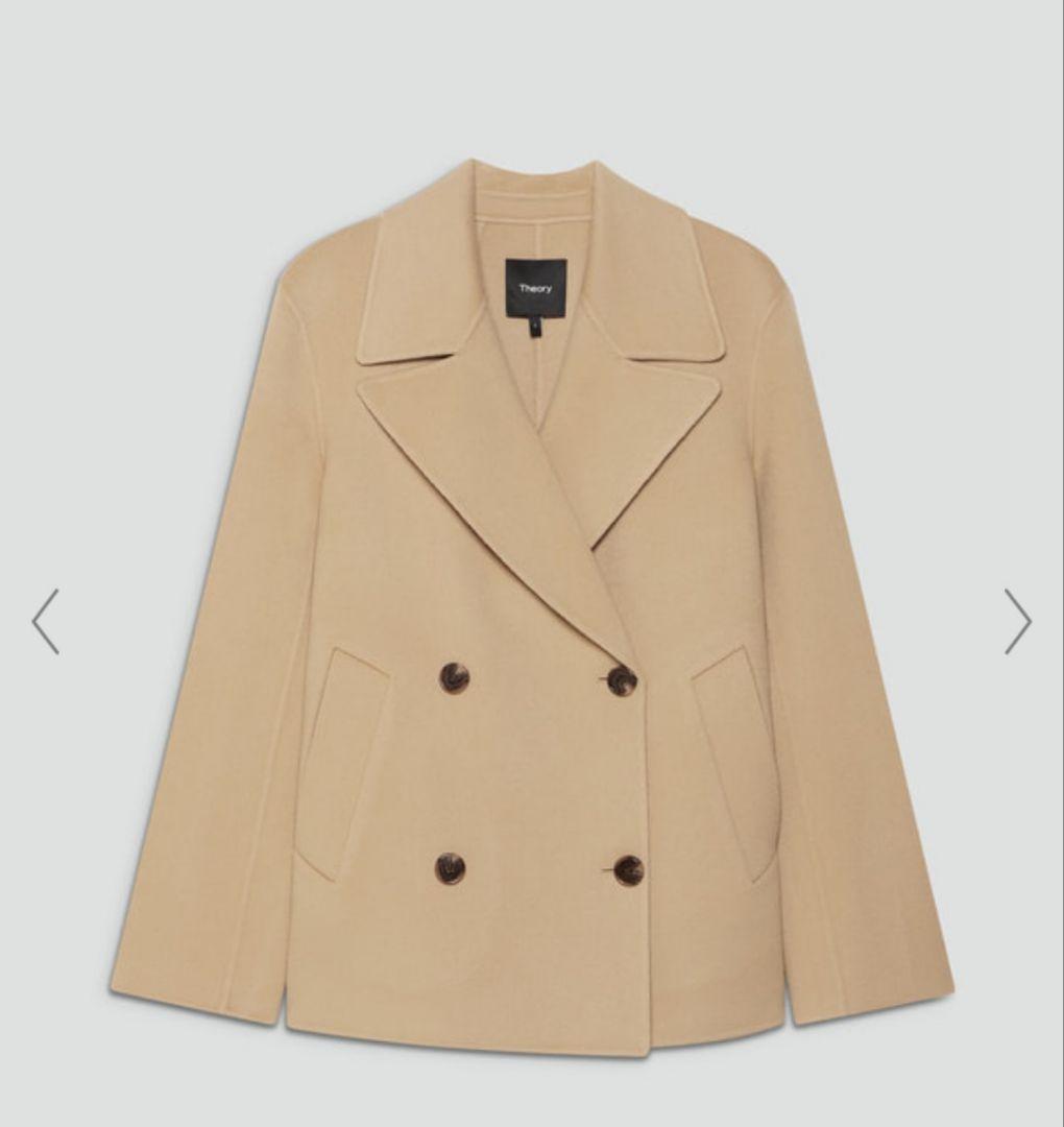 美品 theory ダブルブレスト ウール カシミヤ Pコート 2025年S
