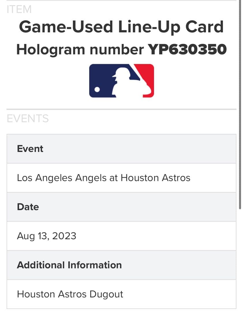 大谷翔平　実使用　ラインナップカード　直筆サイン入り　ホームラン　検) ボール