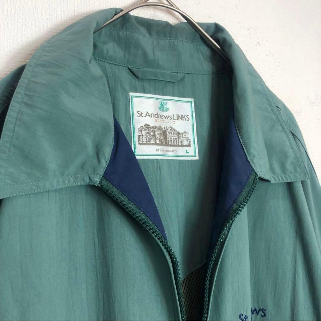 St.Andrews LINKS ゴルフブルゾン　刺繍ロゴ　レトロ　グリーン