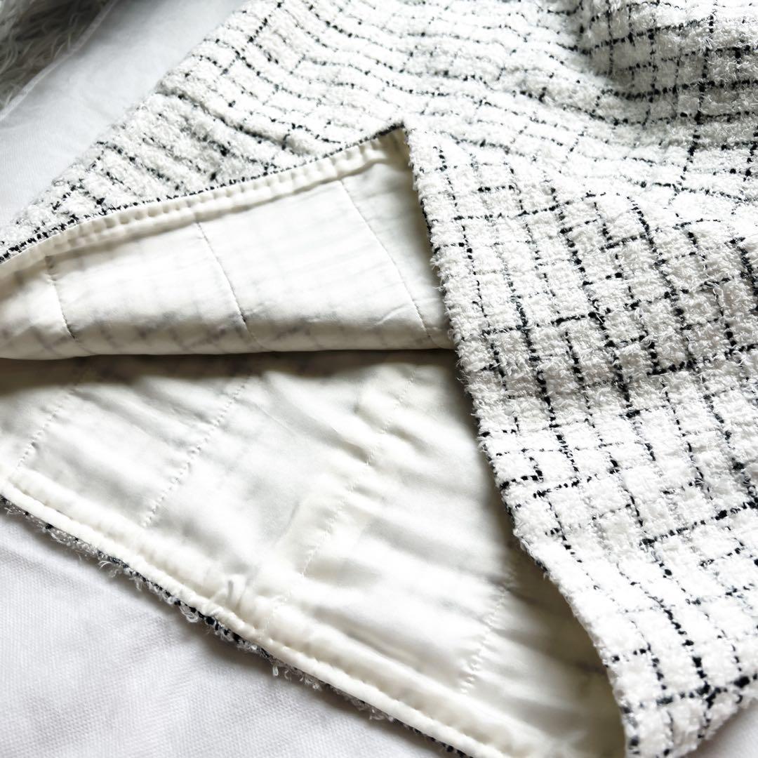 美品　CHANELシャネル　ツイード　2021 チェック　スパンコール　スカート