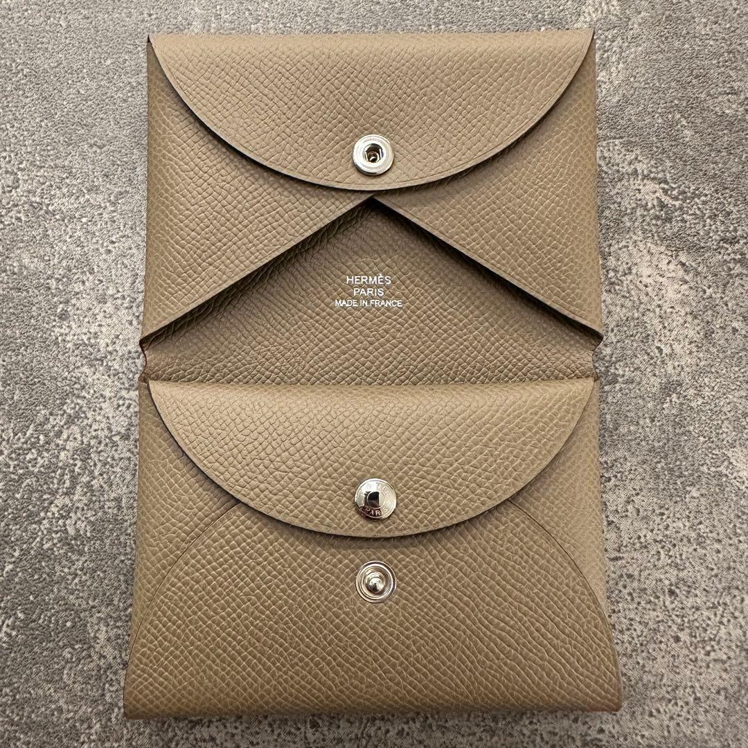 【新品】エルメス カルヴィデュオ エトゥープ HERMES CALVI DUO