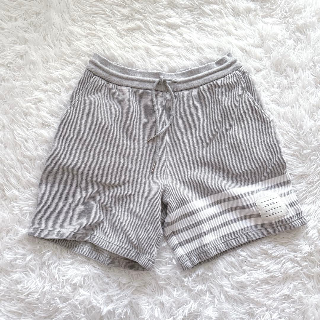 【トムブラウン】スウェットショートパンツ　ウエストゴム　4BAR ①