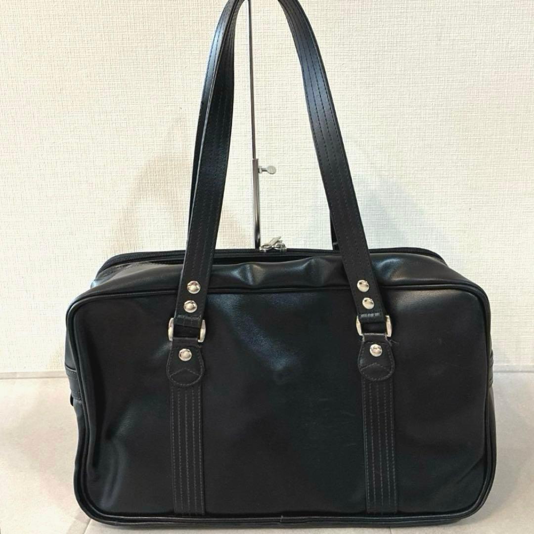 良品 イーストボーイ♡スクールバッグ 女神 ピンク 黒 刺繍 スクバ