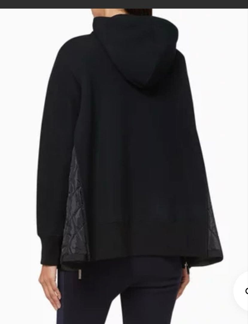 あ*ん様 SACAI サカイ ブラック×ネイビー パネルキルティング パーカー