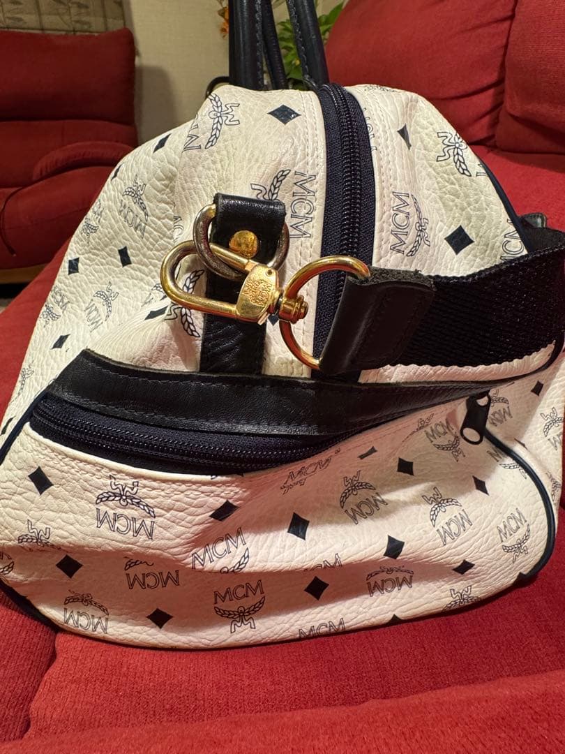 J*y様 MCM ボストンバッグ ホワイト・ネイビー