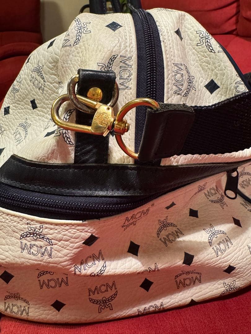 J*y様 MCM ボストンバッグ ホワイト・ネイビー