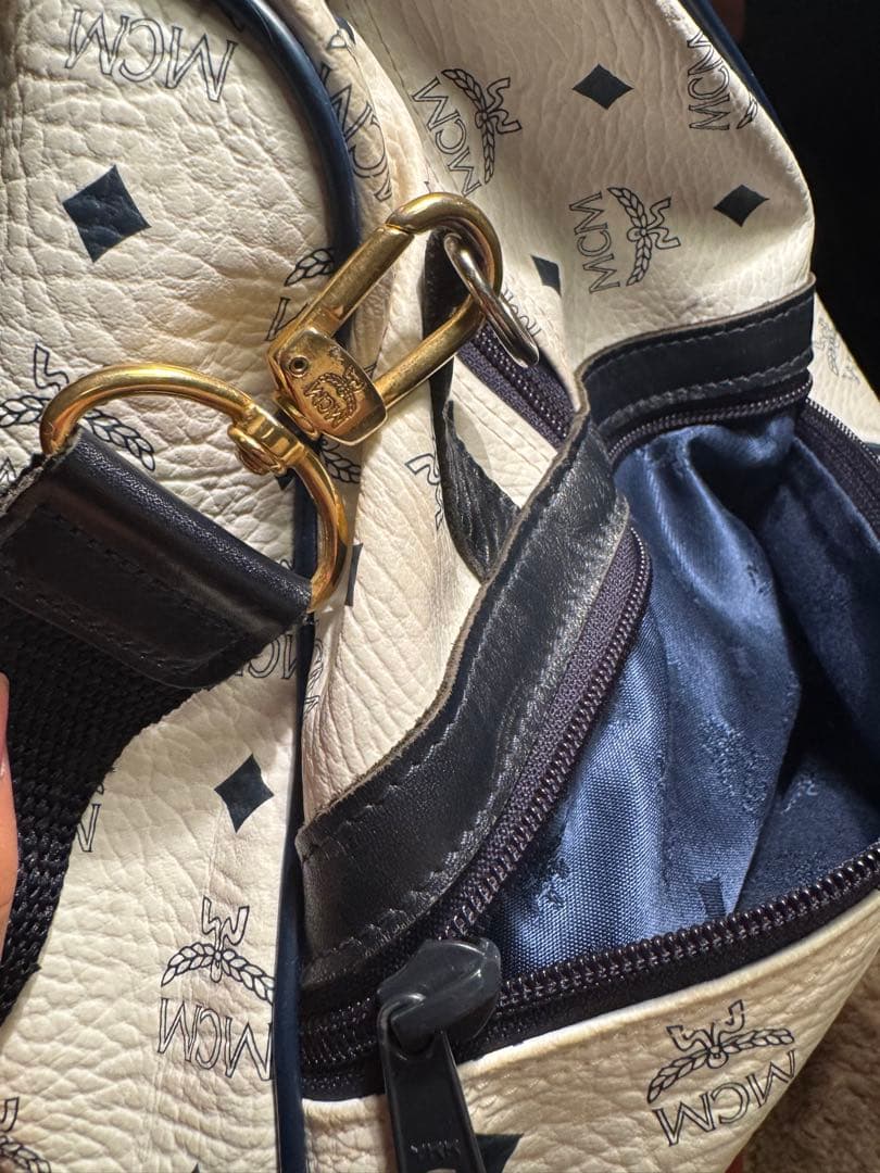 J*y様 MCM ボストンバッグ ホワイト・ネイビー