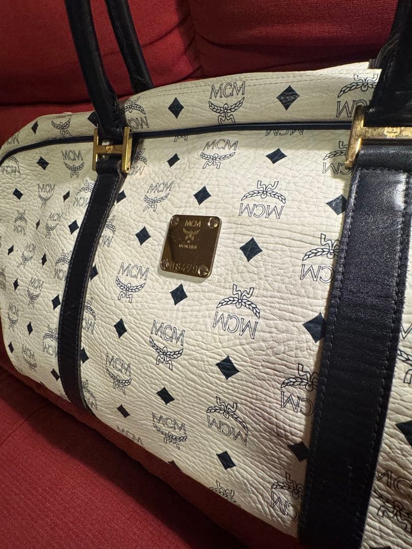 J*y様 MCM ボストンバッグ ホワイト・ネイビー