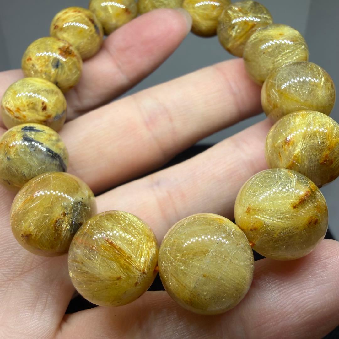 □169大玉 z7756太陽放射 ゴールド タイチン ルチル クォーツ 勝負運□