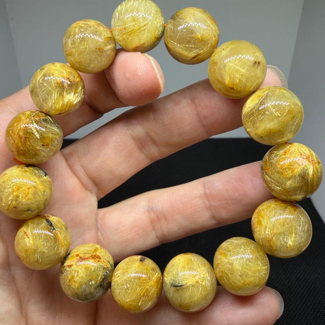 □169大玉 z7756太陽放射 ゴールド タイチン ルチル クォーツ 勝負運□