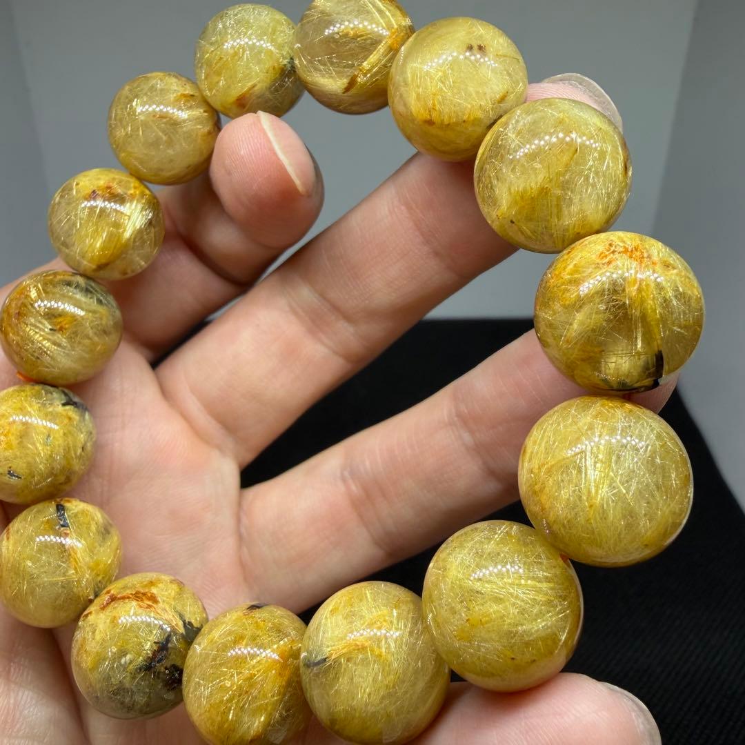 □169大玉 z7756太陽放射 ゴールド タイチン ルチル クォーツ 勝負運□