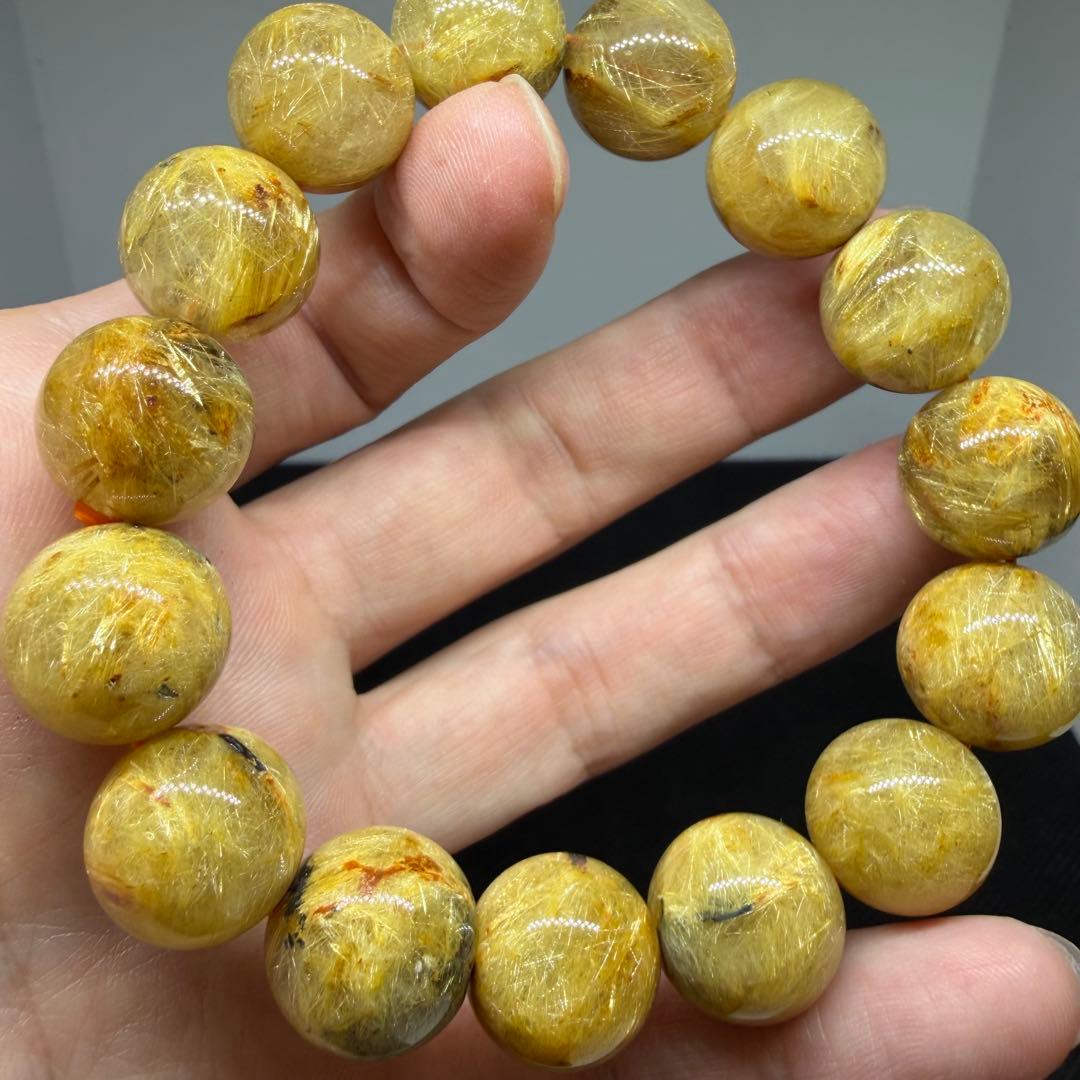 □169大玉 z7756太陽放射 ゴールド タイチン ルチル クォーツ 勝負運□