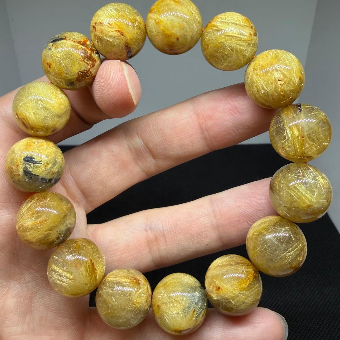 □169大玉 z7756太陽放射 ゴールド タイチン ルチル クォーツ 勝負運□