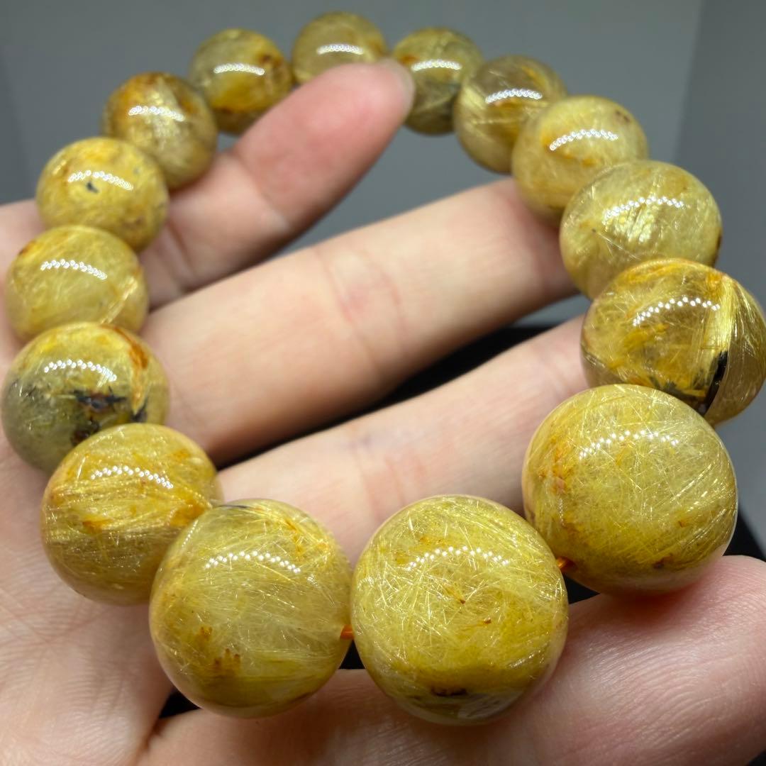 □169大玉 z7756太陽放射 ゴールド タイチン ルチル クォーツ 勝負運□