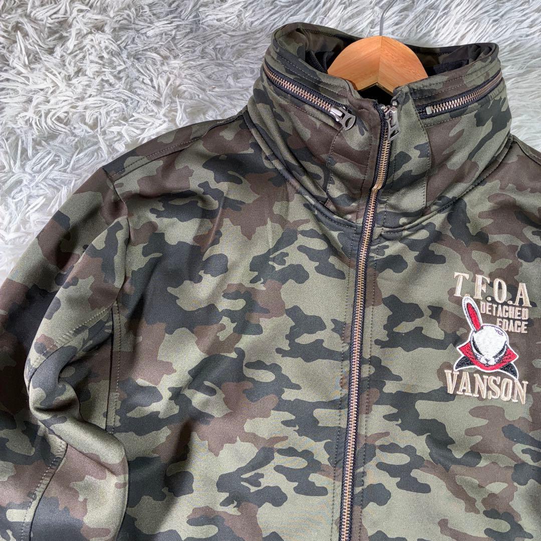 極美品Vansonクローズ コラボ デスラビットライダー ジャケットXL カモ柄