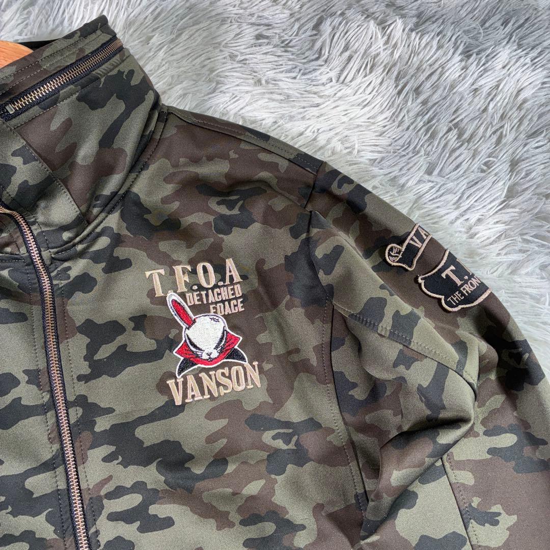 極美品Vansonクローズ コラボ デスラビットライダー ジャケットXL カモ柄