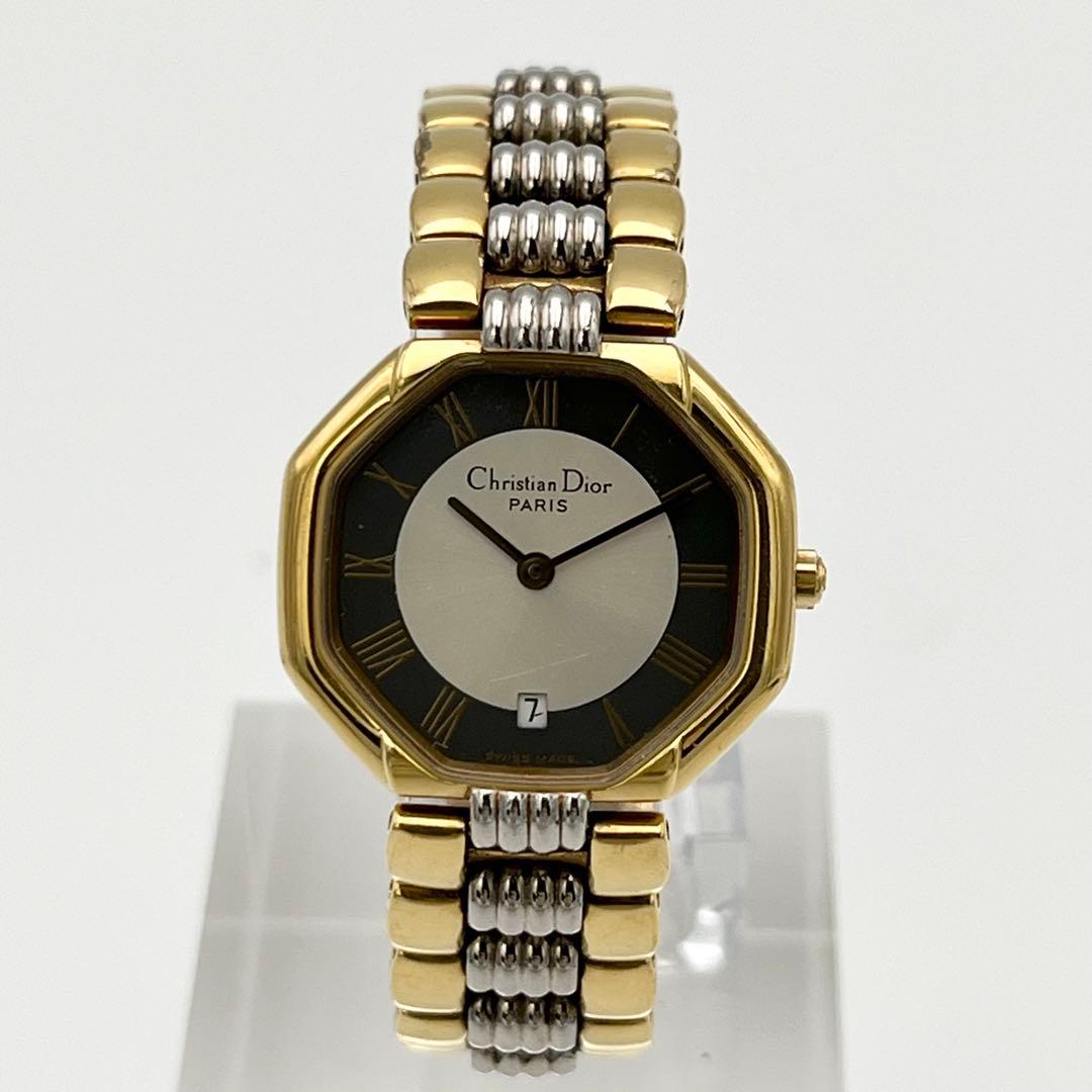 稼動 ディオール オクタゴン コンビ ゴールドべゼル 腕時計 Vintage