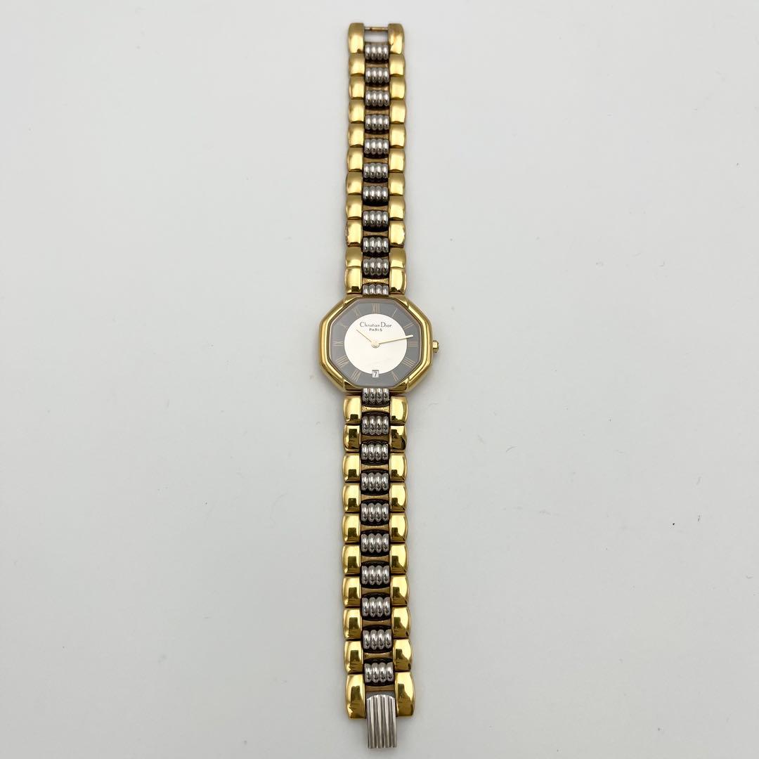 稼動 ディオール オクタゴン コンビ ゴールドべゼル 腕時計 Vintage