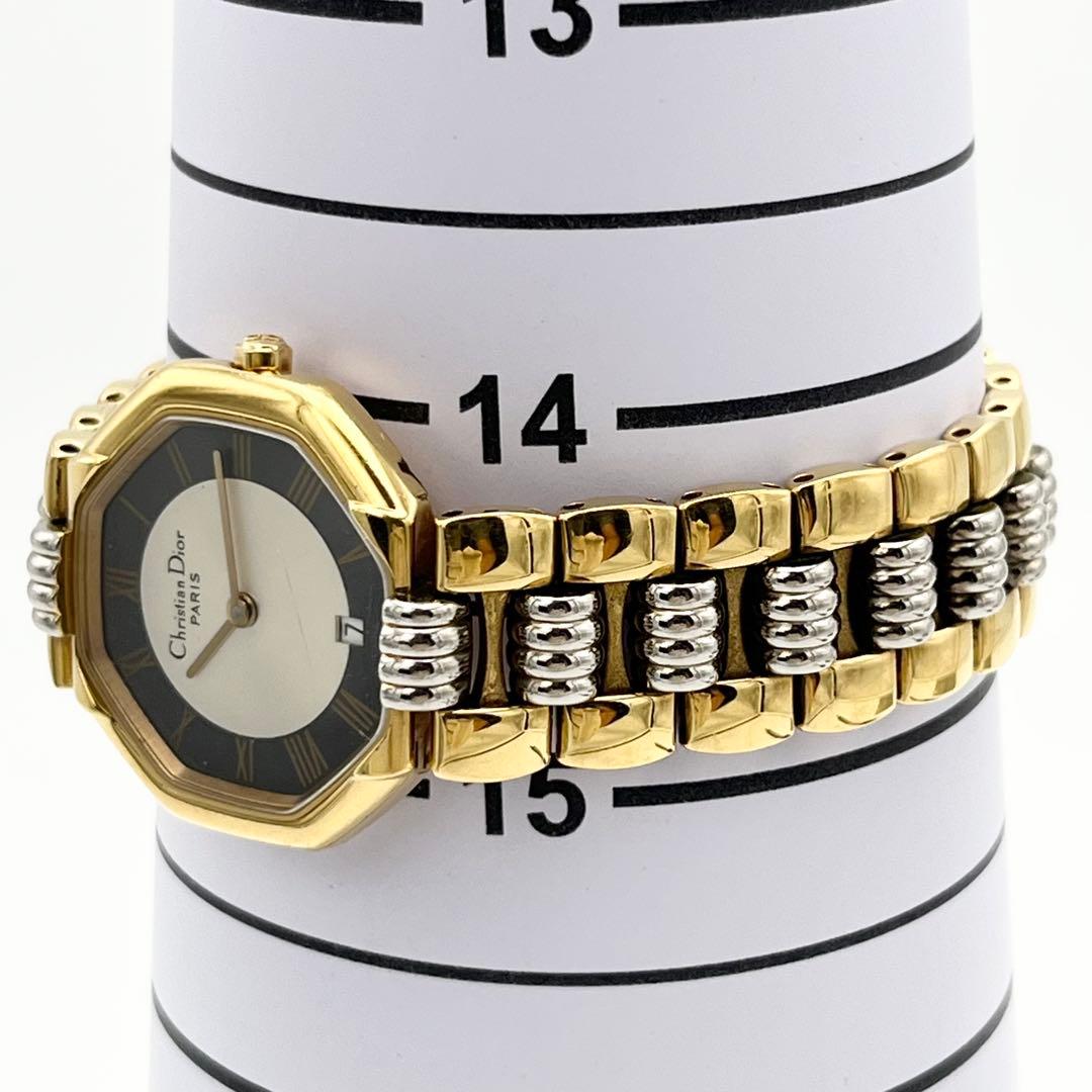 稼動 ディオール オクタゴン コンビ ゴールドべゼル 腕時計 Vintage