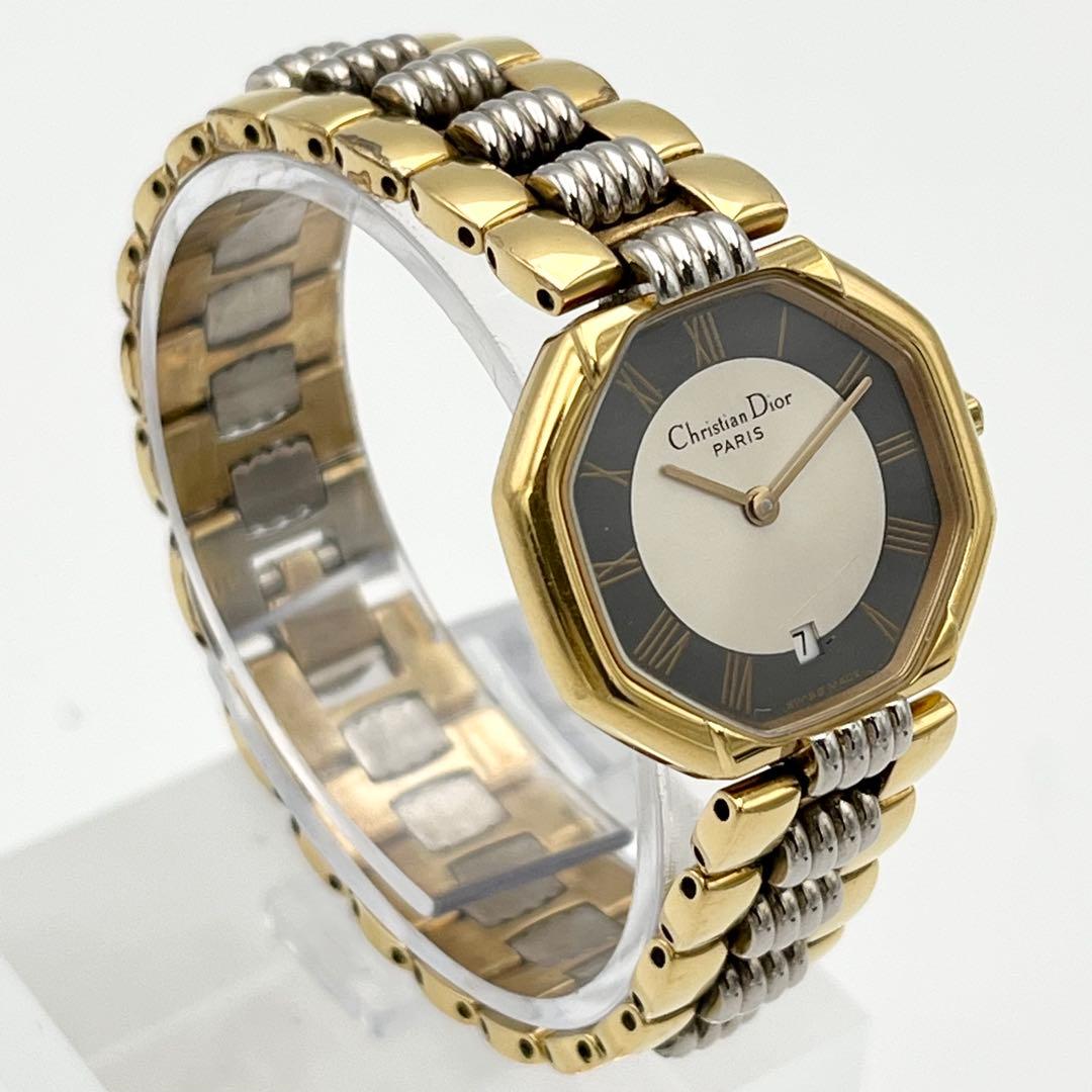 稼動 ディオール オクタゴン コンビ ゴールドべゼル 腕時計 Vintage