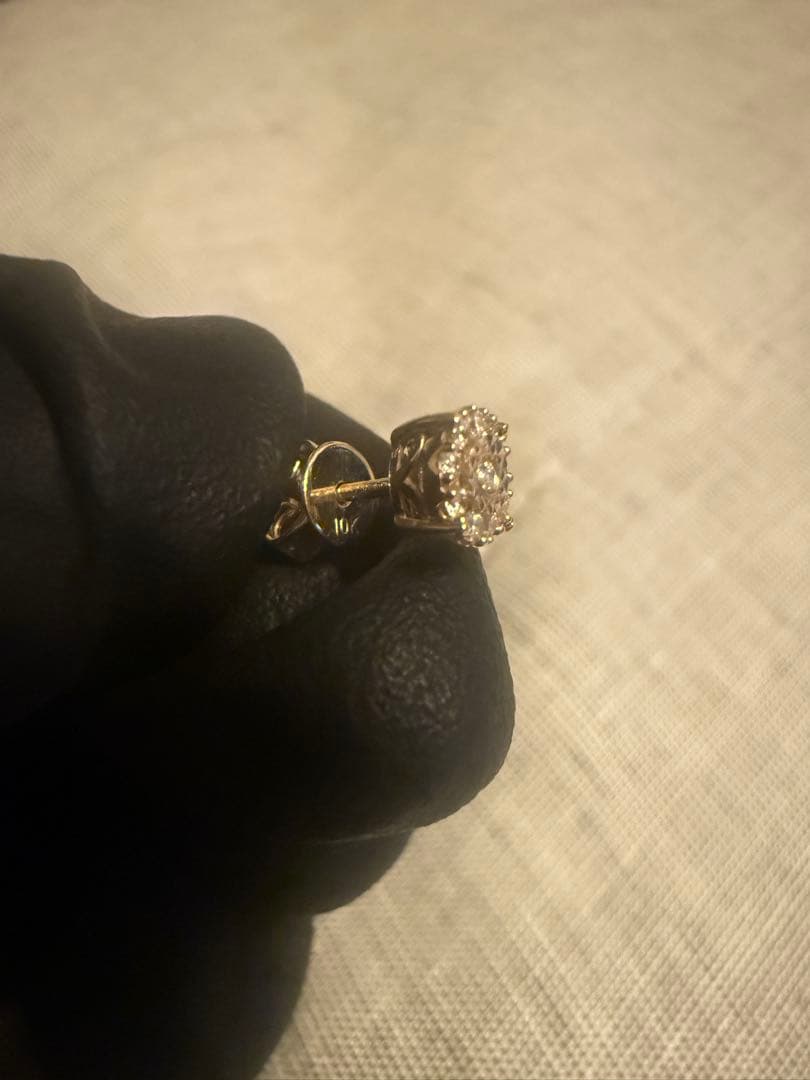 ダイヤモンド 1OK イエローゴールド ピアス 5mm