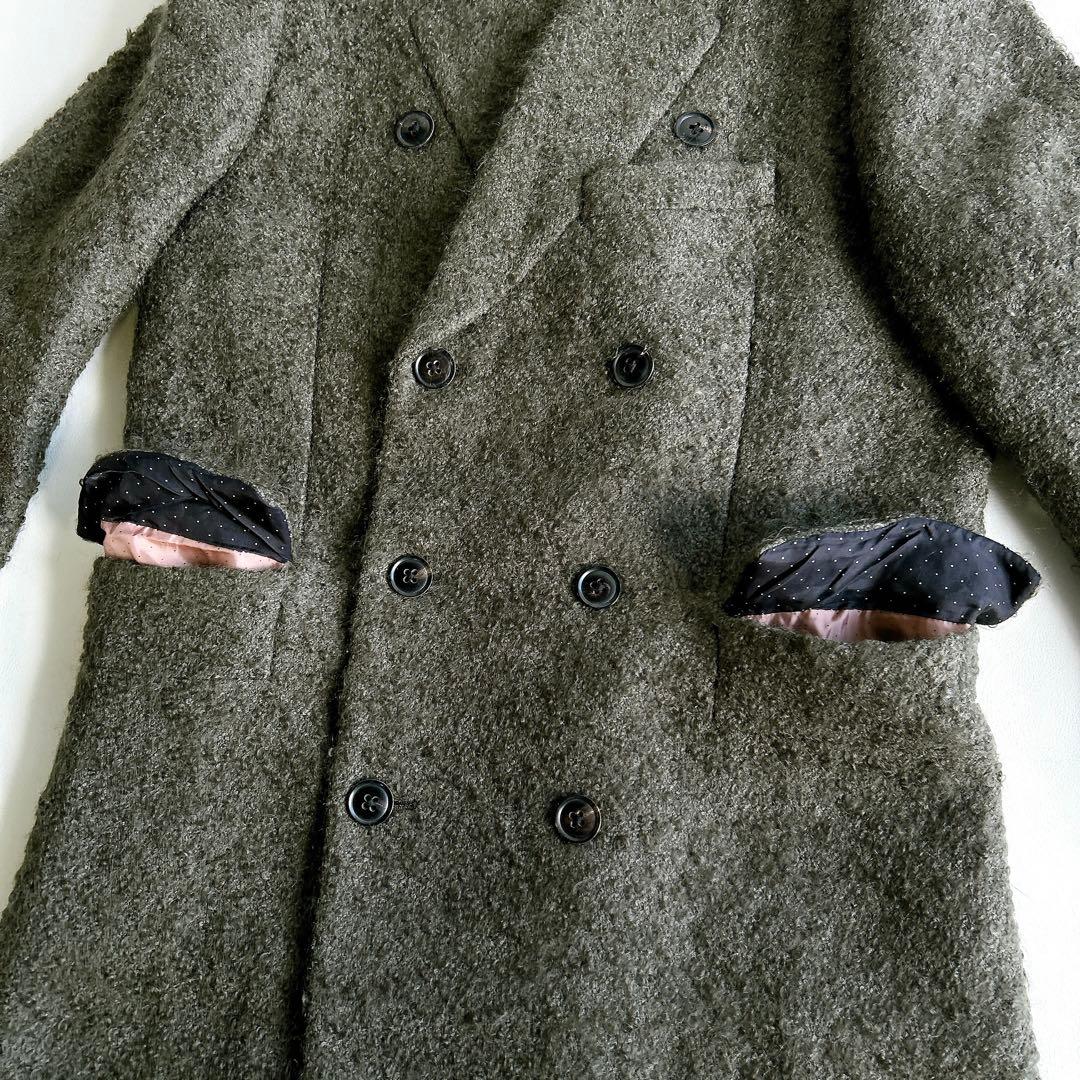 ポールスミス　モヘア　アルパカ混　コート　ダブル　カーキ　メンズ　L