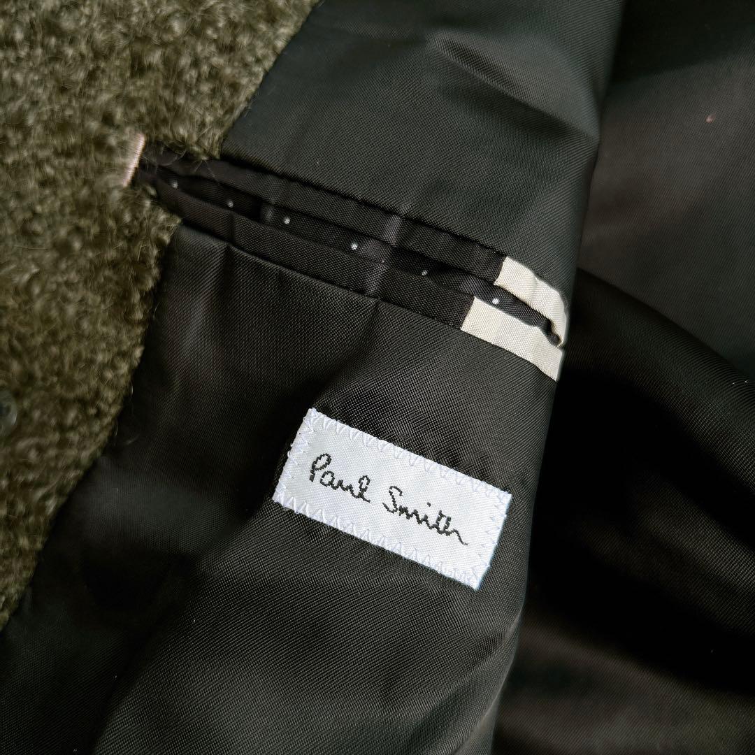 ポールスミス　モヘア　アルパカ混　コート　ダブル　カーキ　メンズ　L