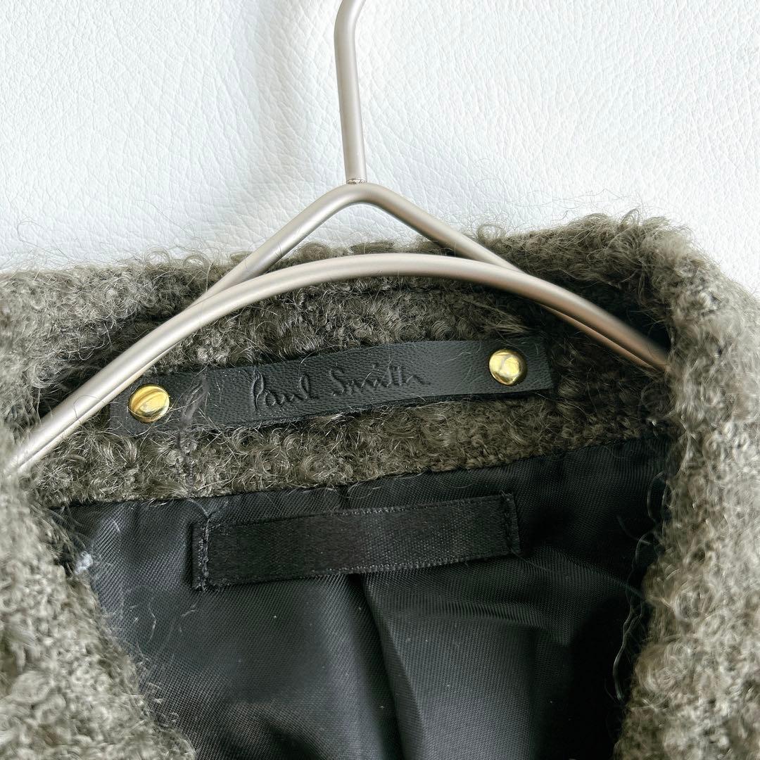 ポールスミス　モヘア　アルパカ混　コート　ダブル　カーキ　メンズ　L